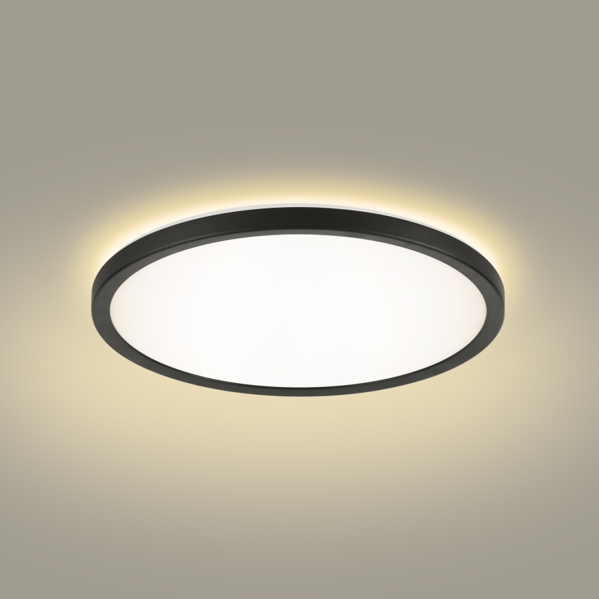 Brilagi - LED Badkamer plafondlamp ULTRA SLIM LED/12W/230V diameter 22,5 cm zwart IP54