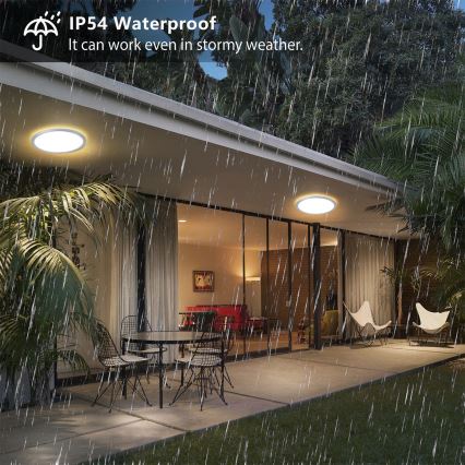 Brilagi - ULTRA SLIM plafondlamp voor badkamer LED/12W/230V Ø 22,5 cm zilverkleurig IP54