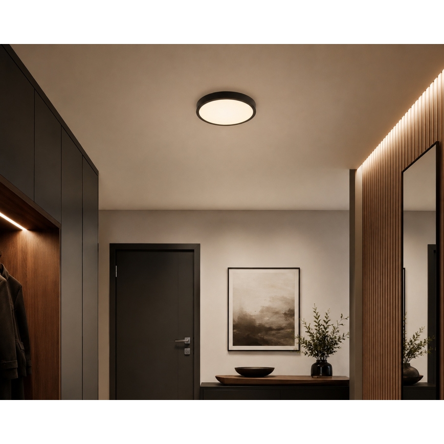 BRILAGI - LED-plafondlamp voor badkamer ZENNA LED/18W/230V Ø 29,5 cm IP44 zwart