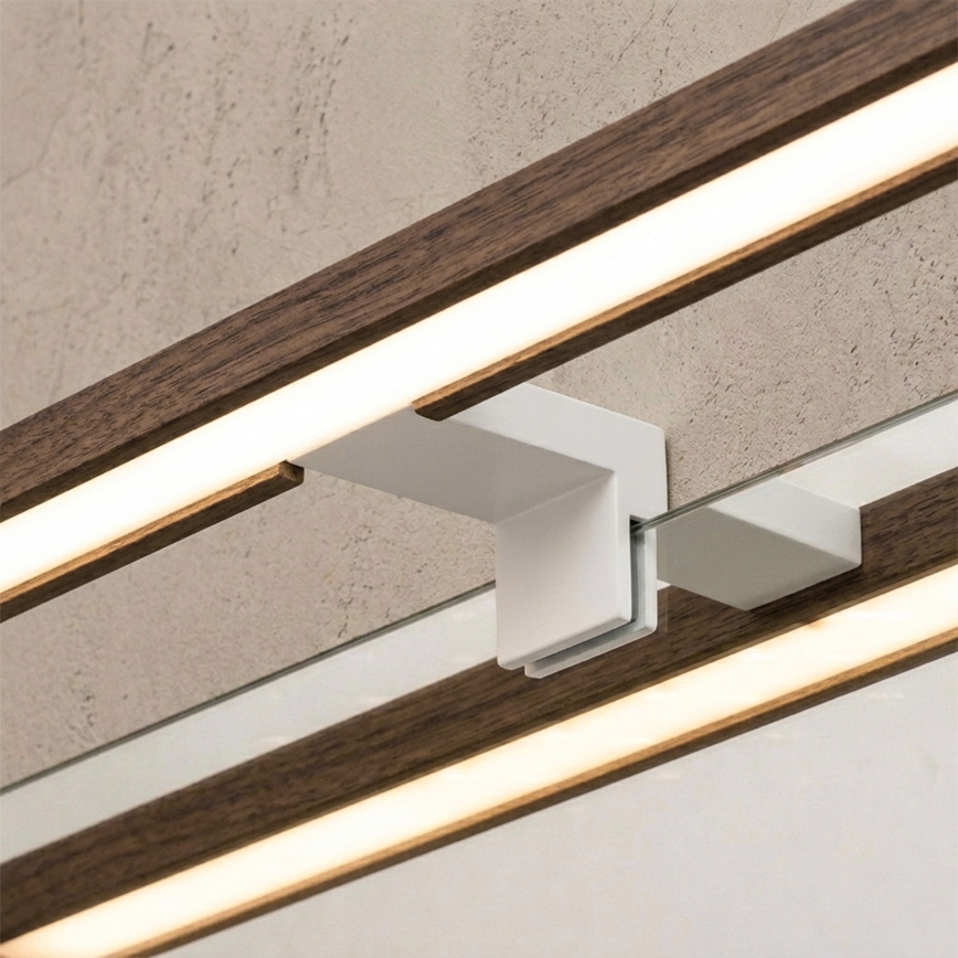 Brilagi - LED-spiegelverlichting voor de badkamer 3-in-1 WOODY MIRROR LED/8W/230V 40 cm IP44 wit/eiken