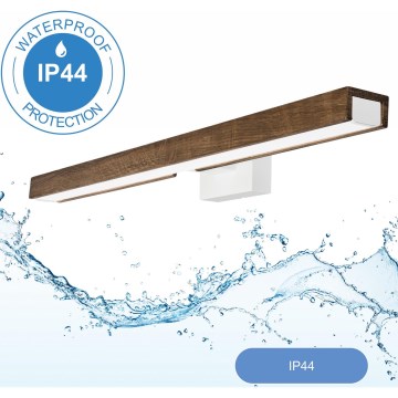 Brilagi - LED Badkamer spiegelverlichting WOODY MIRROR LED/12W/230V 60 cm IP44 eiken walnoot/wit