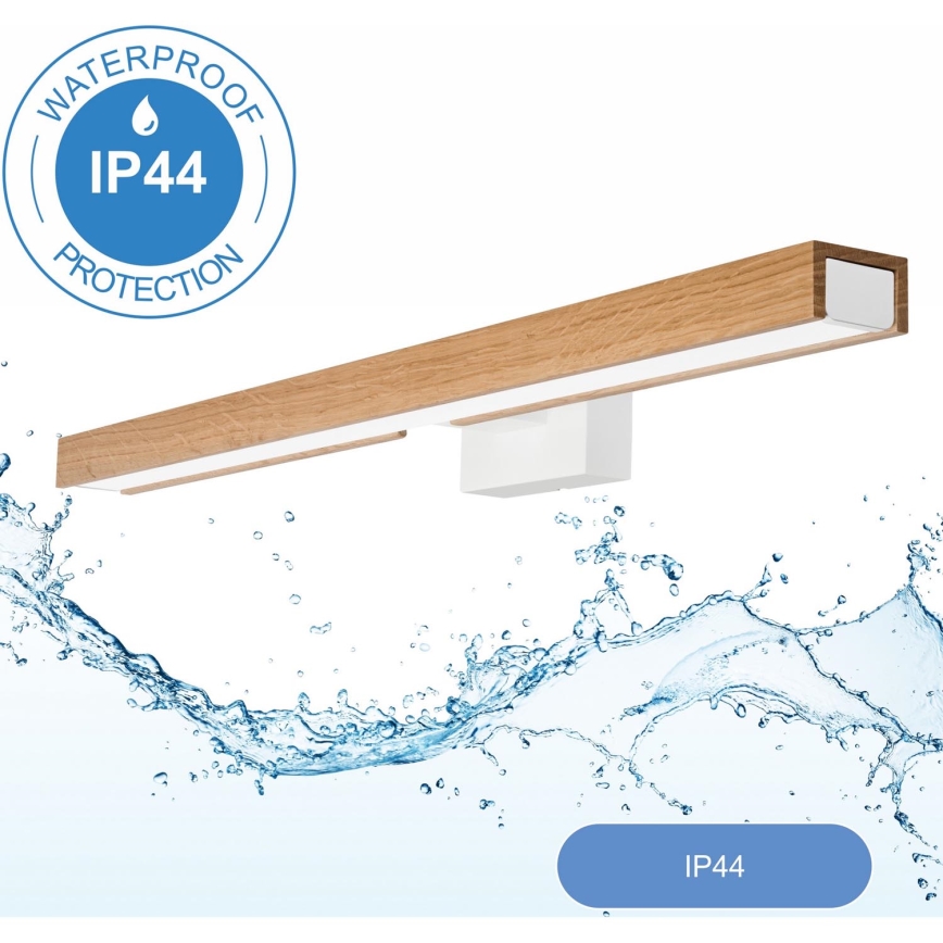 Brilagi - LED Badkamer spiegelverlichting WOODY MIRROR LED/12W/230V 60 cm IP44 eiken/wit