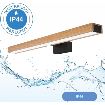 Brilagi - LED Badkamer spiegelverlichting WOODY MIRROR LED/12W/230V 60 cm IP44 eiken/zwart