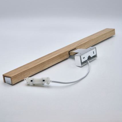 Brilagi - LED Badkamer spiegelverlichting WOODY MIRROR LED/12W/230V 60 cm IP44 eiken/glanzend chroom