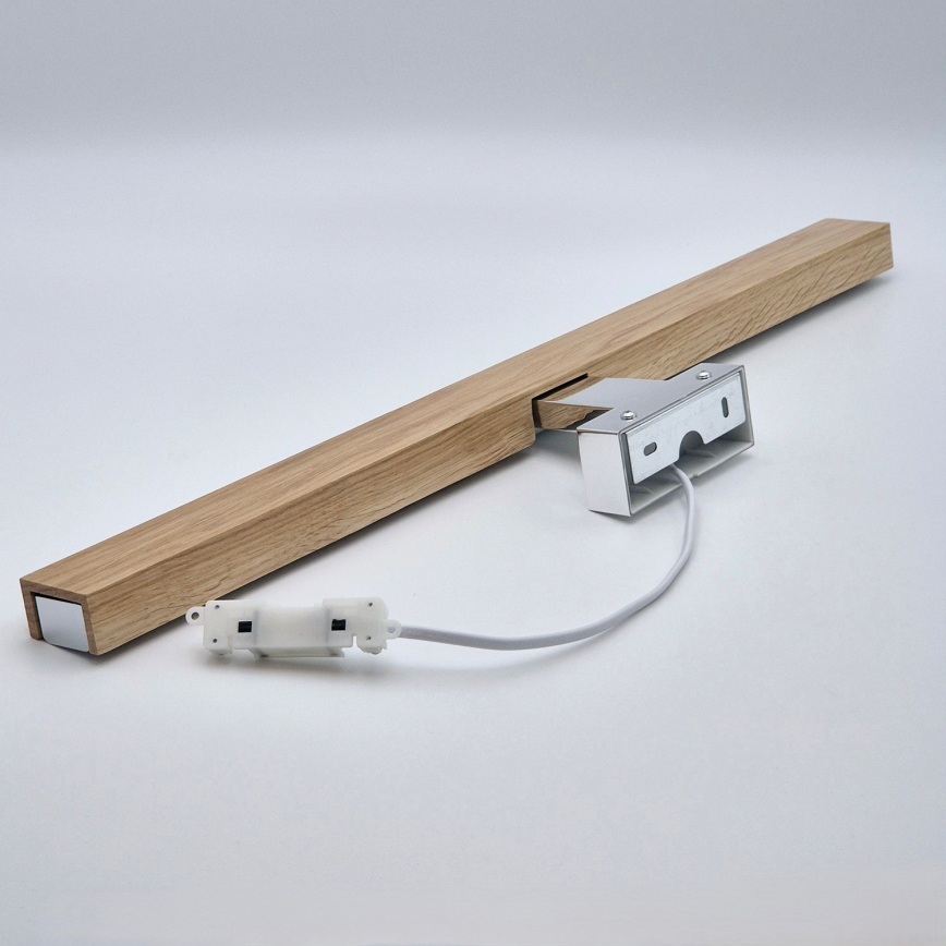 Brilagi - LED Badkamer spiegelverlichting WOODY MIRROR LED/12W/230V 60 cm IP44 eiken/glanzend chroom