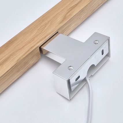 Brilagi - LED Badkamer spiegelverlichting WOODY MIRROR LED/12W/230V 60 cm IP44 eiken/glanzend chroom