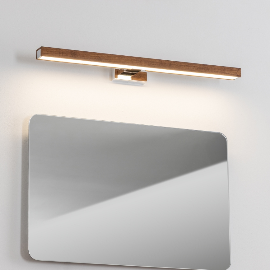 Brilagi - LED Badkamer spiegelverlichting WOODY MIRROR LED/12W/230V 60 cm IP44 eiken kers/glanzend chroom