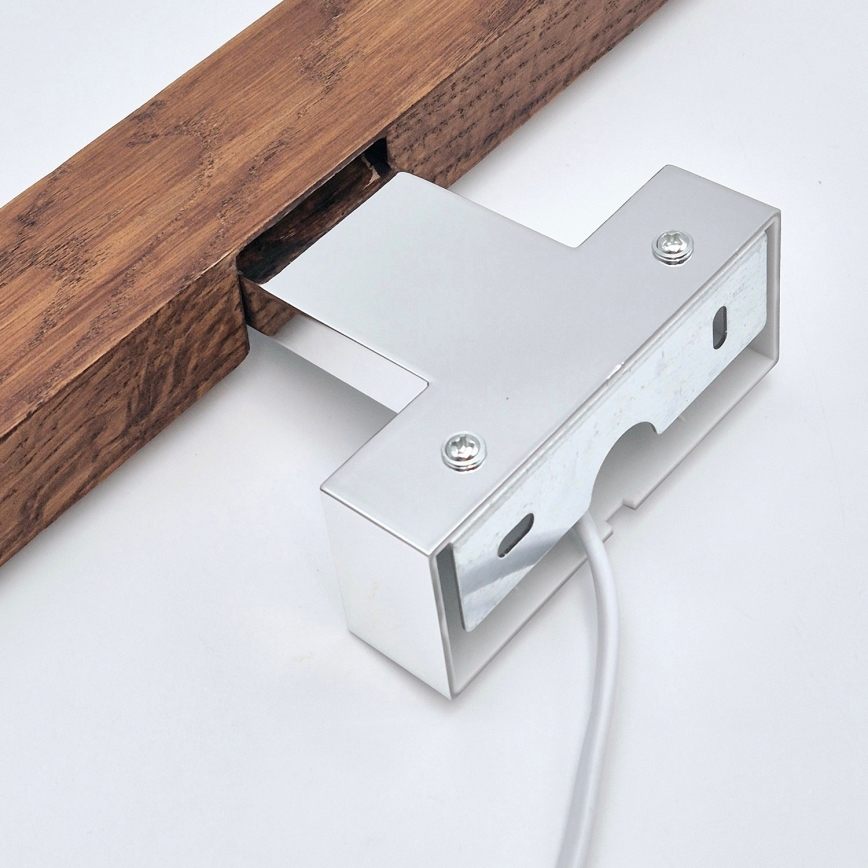 Brilagi - LED Badkamer spiegelverlichting WOODY MIRROR LED/12W/230V 60 cm IP44 eiken kers/glanzend chroom