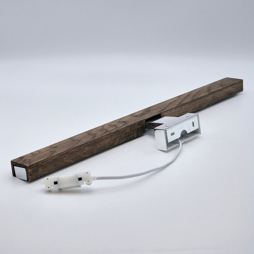 Brilagi - LED Badkamer spiegelverlichting WOODY MIRROR LED/12W/230V 60 cm IP44 eiken walnoot/glanzend chroom