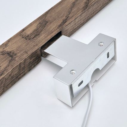 Brilagi - LED Badkamer spiegelverlichting WOODY MIRROR LED/12W/230V 60 cm IP44 eiken walnoot/glanzend chroom