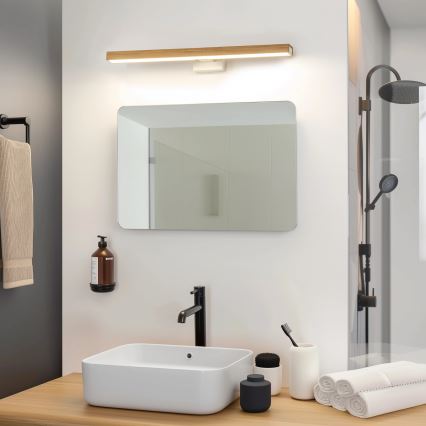 Brilagi - LED Badkamer spiegelverlichting WOODY MIRROR LED/12W/230V 60 cm IP44 eiken/wit