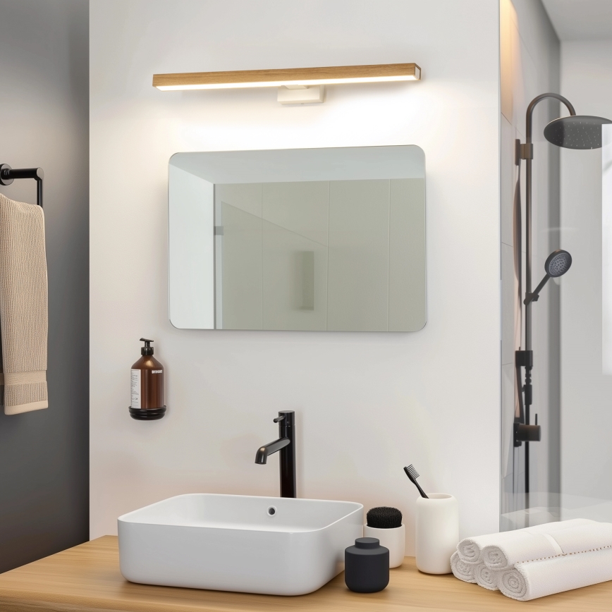 Brilagi - LED Badkamer spiegelverlichting WOODY MIRROR LED/12W/230V 60 cm IP44 eiken/wit