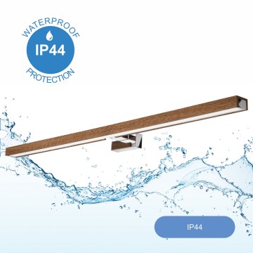 Brilagi - LED Badkamer spiegelverlichting WOODY MIRROR LED/15W/230V 90 cm IP44 eiken kers/glanzend chroom