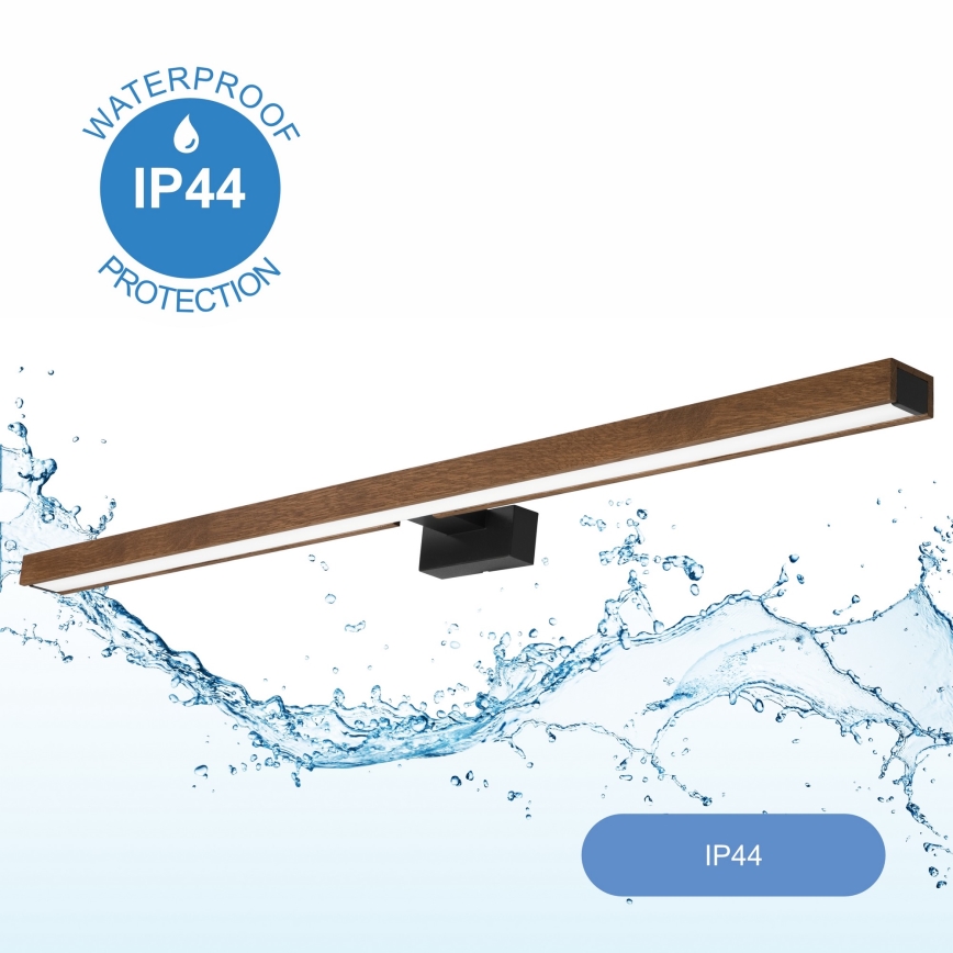 Brilagi - LED Badkamer spiegelverlichting WOODY MIRROR LED/15W/230V 90 cm IP44 eiken kers/zwart