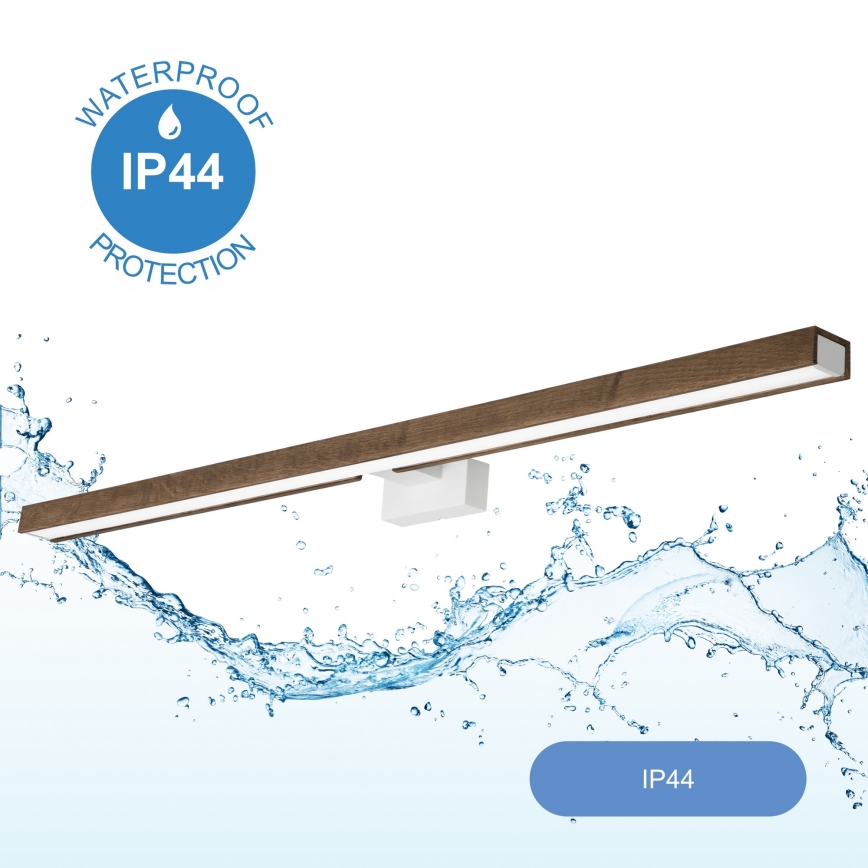 Brilagi - LED Badkamer spiegelverlichting WOODY MIRROR LED/15W/230V 90 cm IP44 eiken walnoot/wit