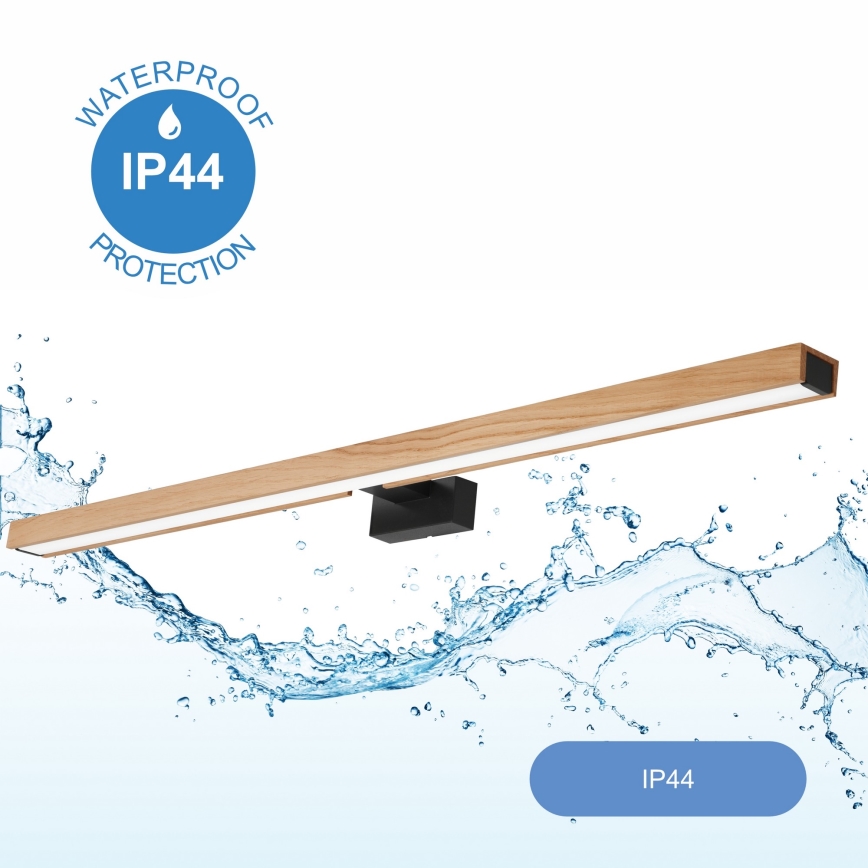 Brilagi - LED Badkamer spiegelverlichting WOODY MIRROR LED/15W/230V 90 cm IP44 eiken/zwart