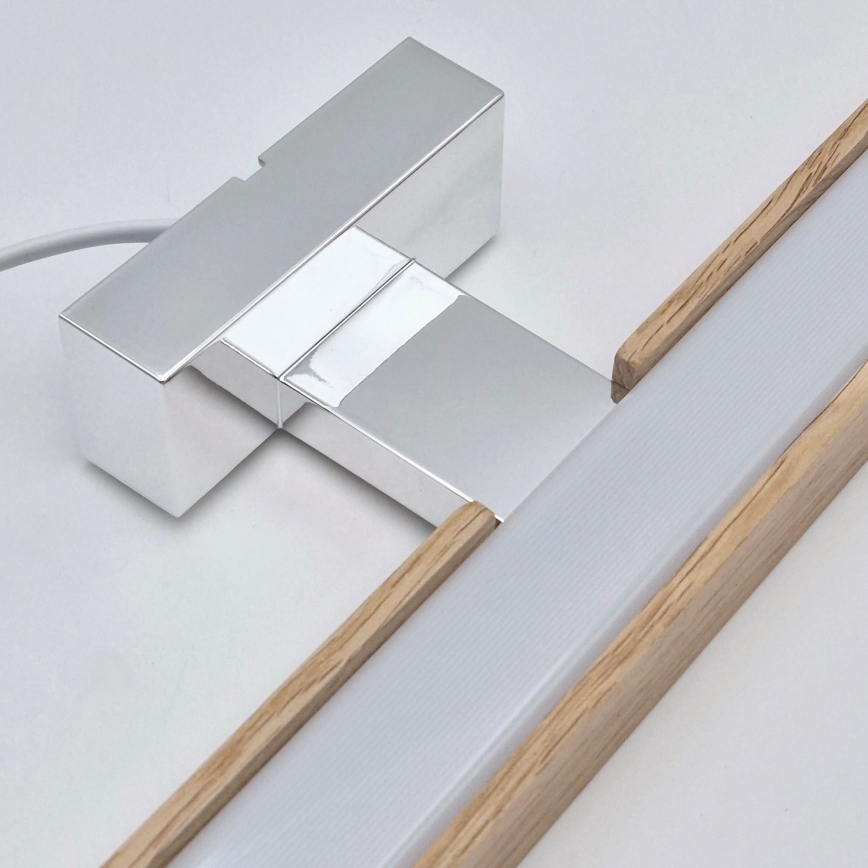 Brilagi - LED Badkamer spiegelverlichting WOODY MIRROR LED/15W/230V 90 cm IP44 eiken/glanzend chroom