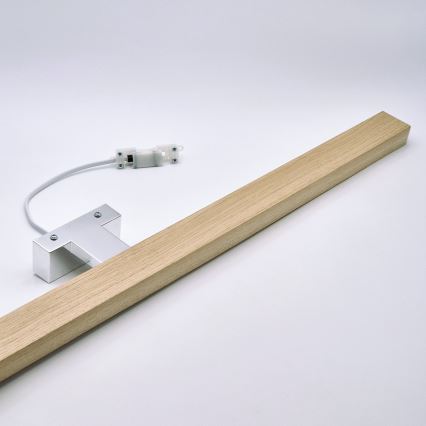 Brilagi - LED Badkamer spiegelverlichting WOODY MIRROR LED/15W/230V 90 cm IP44 eiken/glanzend chroom