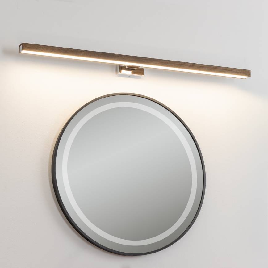 Brilagi - LED Badkamer spiegelverlichting WOODY MIRROR LED/15W/230V 90 cm IP44 eiken walnoot/glanzend chroom