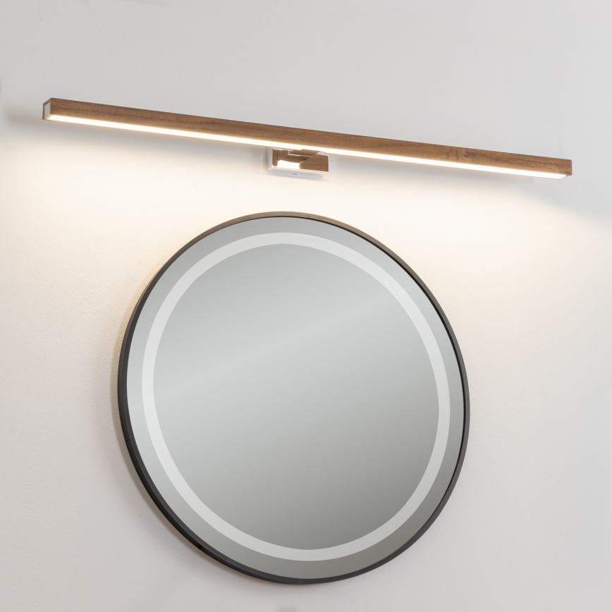 Brilagi - LED Badkamer spiegelverlichting WOODY MIRROR LED/15W/230V 90 cm IP44 eiken kers/glanzend chroom