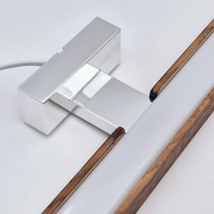 Brilagi - LED Badkamer spiegelverlichting WOODY MIRROR LED/15W/230V 90 cm IP44 eiken kers/glanzend chroom