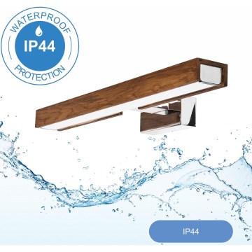Brilagi - LED Badkamer spiegelverlichting WOODY MIRROR LED/8W/230V 40 cm IP44 eiken kers/glanzend chroom