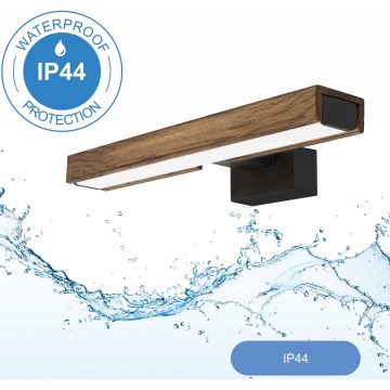 Brilagi - LED Badkamer spiegelverlichting WOODY MIRROR LED/8W/230V 40 cm IP44 eiken walnoot/zwart