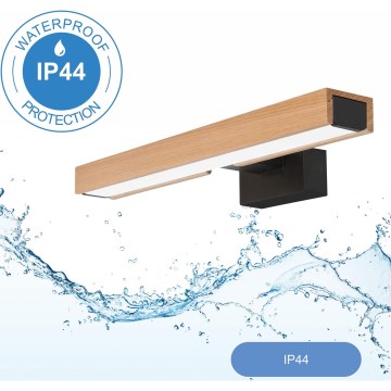 Brilagi - LED Badkamer spiegelverlichting WOODY MIRROR LED/8W/230V 40 cm IP44 eiken/zwart
