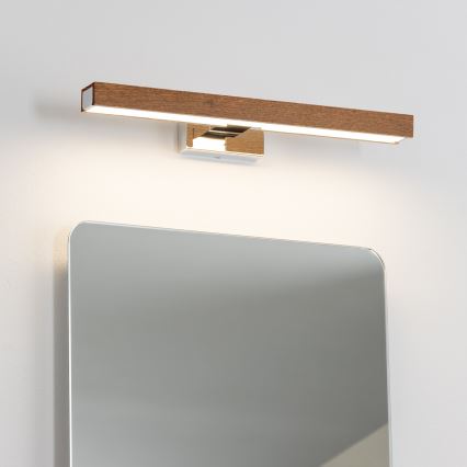 Brilagi - LED Badkamer spiegelverlichting WOODY MIRROR LED/8W/230V 40 cm IP44 eiken kers/glanzend chroom