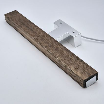 Brilagi - LED Badkamer spiegelverlichting WOODY MIRROR LED/8W/230V 40 cm IP44 eiken walnoot/glanzend chroom