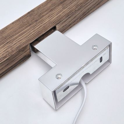 Brilagi - LED Badkamer spiegelverlichting WOODY MIRROR LED/8W/230V 40 cm IP44 eiken walnoot/glanzend chroom