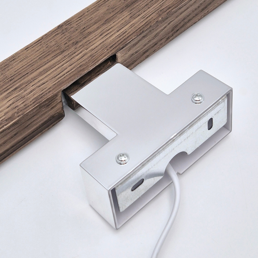 Brilagi - LED Badkamer spiegelverlichting WOODY MIRROR LED/8W/230V 40 cm IP44 eiken walnoot/glanzend chroom