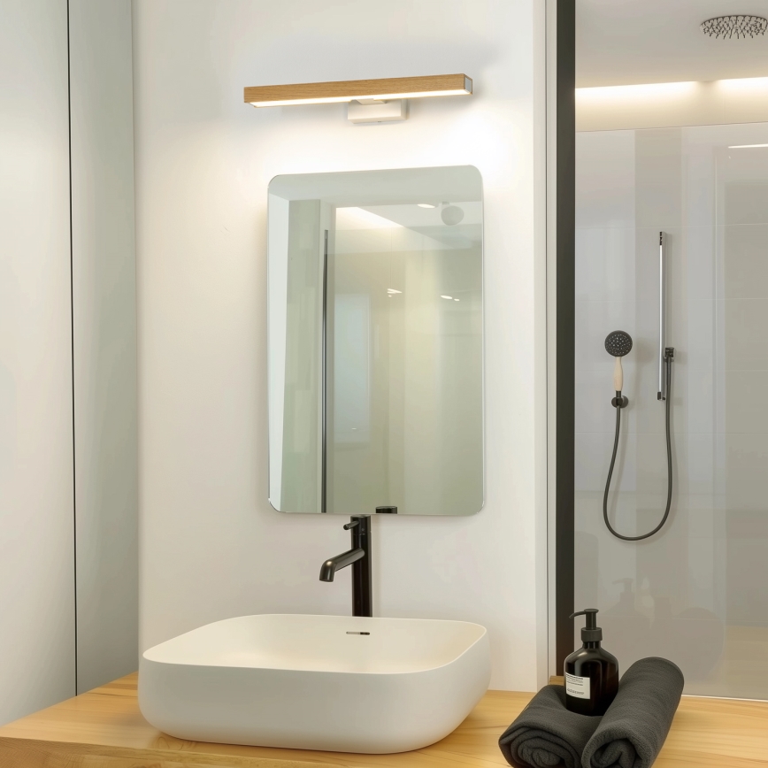 Brilagi - LED Badkamer spiegelverlichting WOODY MIRROR LED/8W/230V 40 cm IP44 eiken/wit