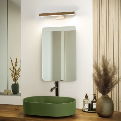 Brilagi - LED Badkamer spiegelverlichting WOODY MIRROR LED/8W/230V 40 cm IP44 eiken walnoot/wit