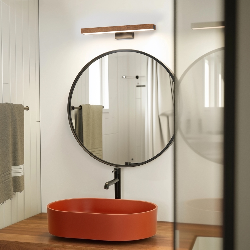 Brilagi - LED Badkamer spiegelverlichting WOODY MIRROR LED/8W/230V 40 cm IP44 eiken kers/zwart
