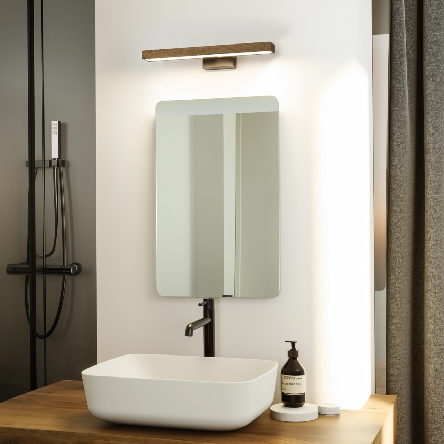 Brilagi - LED Badkamer spiegelverlichting WOODY MIRROR LED/8W/230V 40 cm IP44 eiken walnoot/zwart