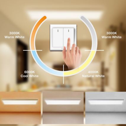 Brilagi - LED plafondlamp voor badkamer FRAME LED/50W/230V 120x30 cm 3000/4000/6000K IP44 wit