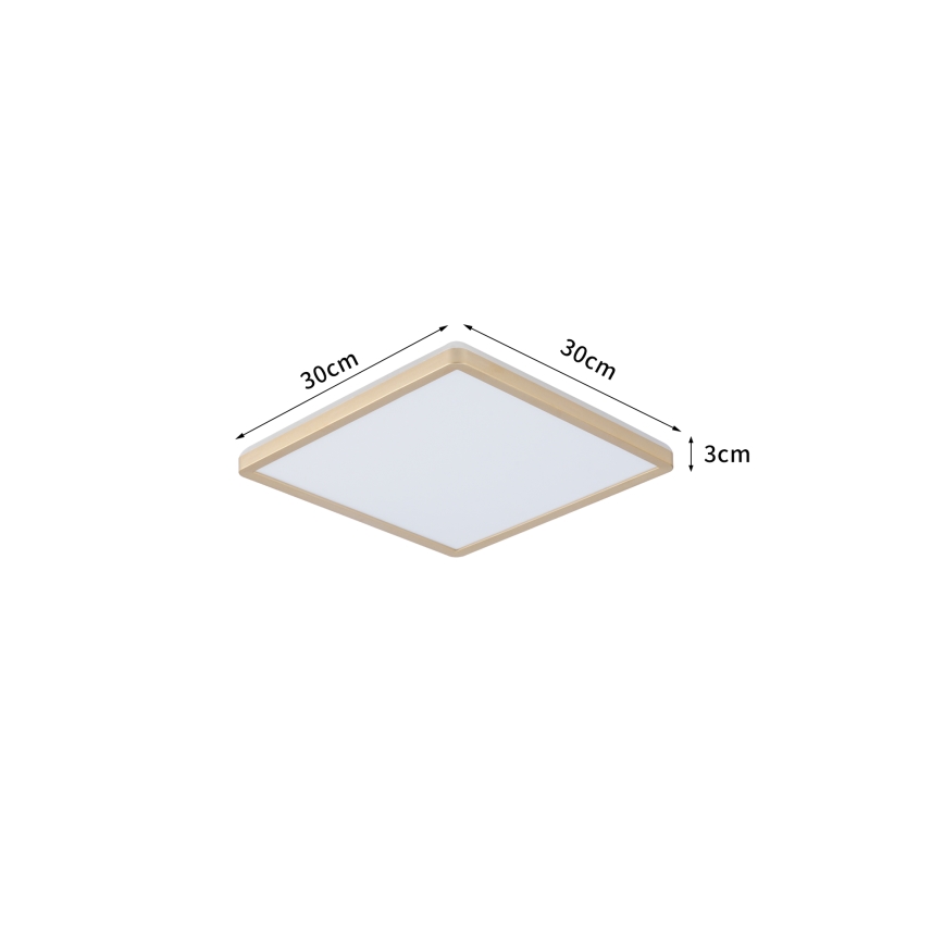 Brilagi - LED Badkamerplafondlamp ULTRA SLIM LED/18W/230V 30x30 cm goudkleurig IP54