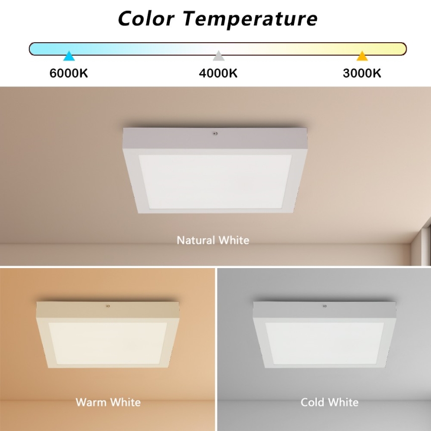 Brilagi - LED Badkamer plafondlamp FRAME LED/24W/230V 30x30 cm 3000/4000/6000K IP44 wit