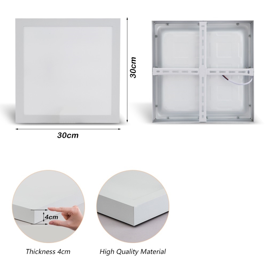 Brilagi - LED Badkamer plafondlamp FRAME LED/24W/230V 30x30 cm 3000/4000/6000K IP44 wit