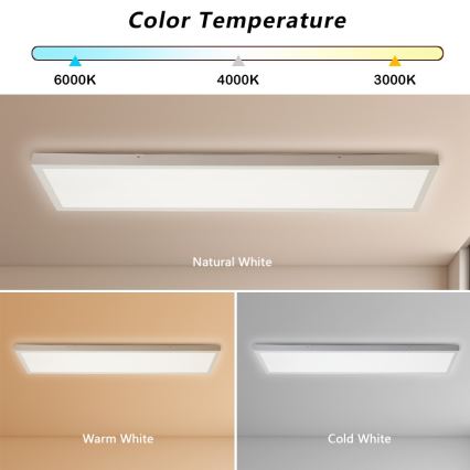 Brilagi - LED Badkamer plafondlamp FRAME LED/50W/230V 30x120 cm 3000/4000/6000K IP44 wit