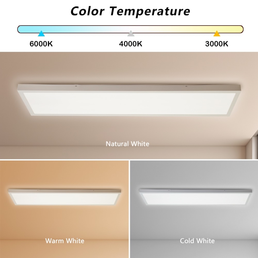 Brilagi - LED Badkamer plafondlamp FRAME LED/50W/230V 30x120 cm 3000/4000/6000K IP44 wit