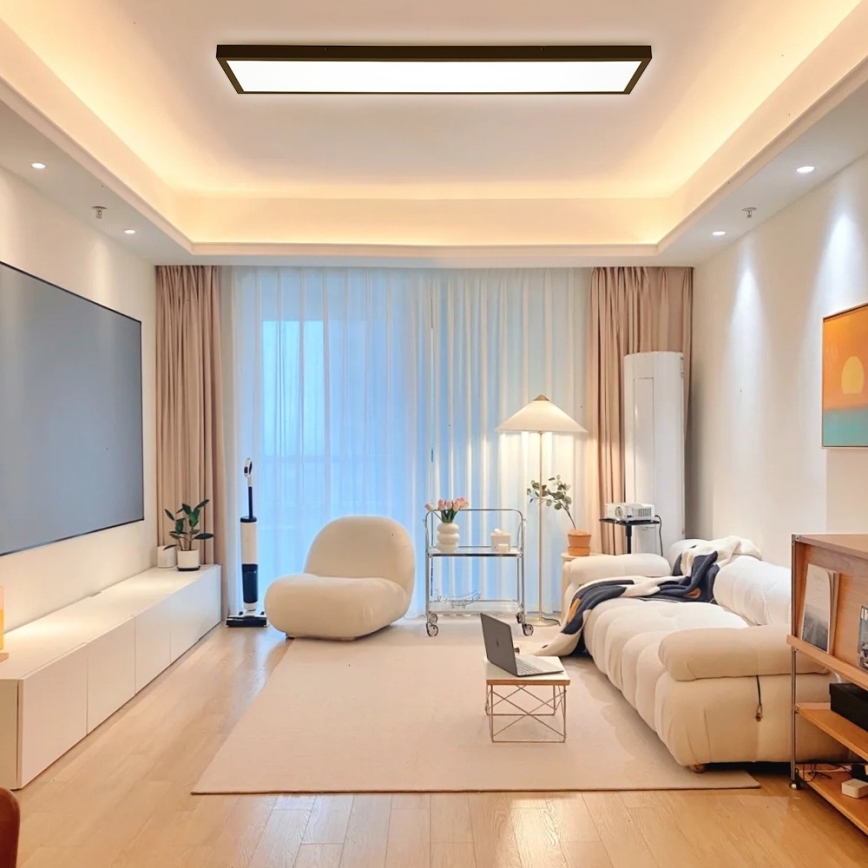Brilagi - LED Badkamer plafondlamp FRAME LED/50W/230V 30x120 cm 3000/4000/6000K IP44 zwart