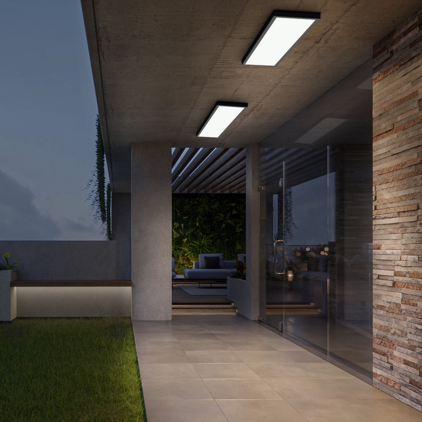 Brilagi - LED Badkamer plafondlamp FRAME LED/50W/230V 30x120 cm 3000/4000/6000K IP44 zwart