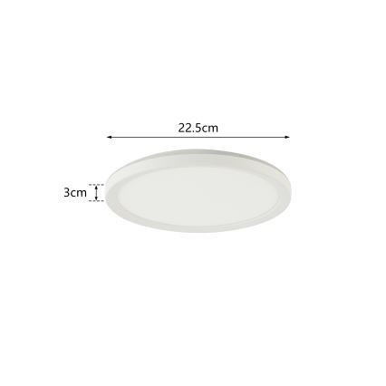 Brilagi - LED Badkamer plafondlamp ULTRA SLIM LED/12W/230V diameter 22,5 cm wit IP54