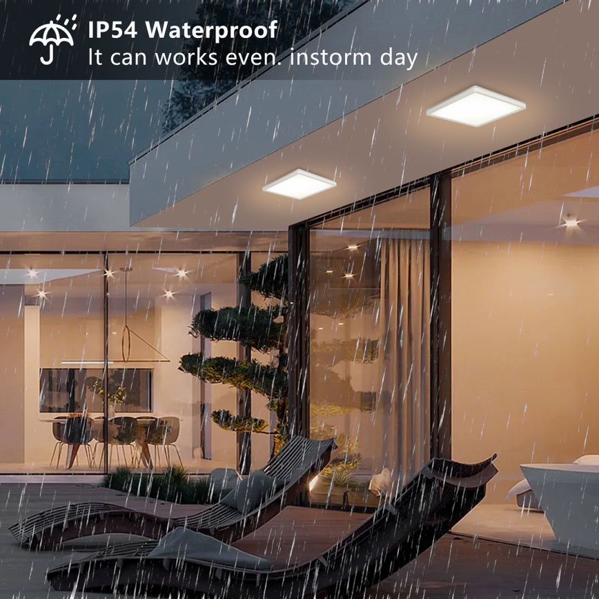 Brilagi - LED Badkamer plafondlamp ULTRA SLIM LED/18W/230V 30x30 cm wit IP54