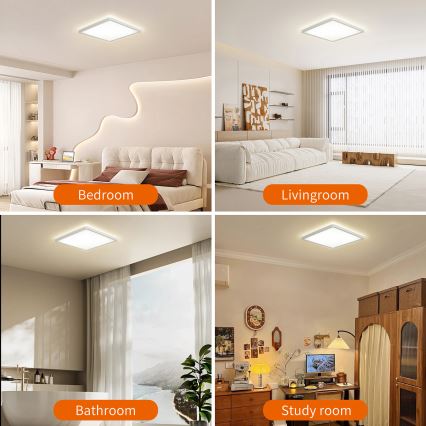 Brilagi - LED Badkamer plafondlamp ULTRA SLIM LED/18W/230V 30x30 cm wit IP54