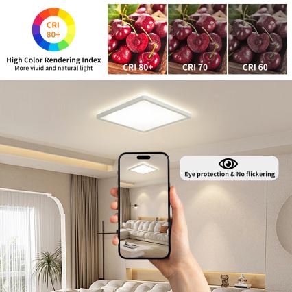 Brilagi - LED Badkamer plafondlamp ULTRA SLIM LED/18W/230V 30x30 cm wit IP54