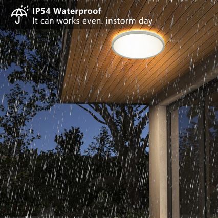 Brilagi - LED Badkamer plafondlamp ULTRA SLIM LED/18W/230V diameter 30 cm wit IP54