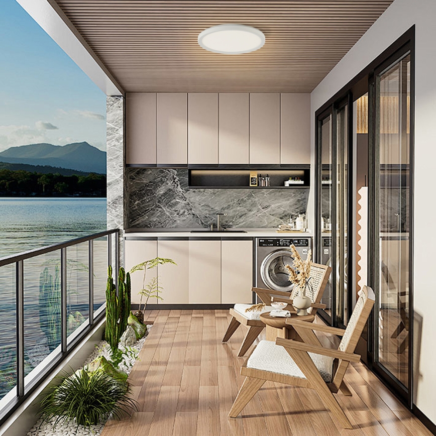 Brilagi - LED Badkamer plafondlamp ULTRA SLIM LED/18W/230V diameter 30 cm wit IP54